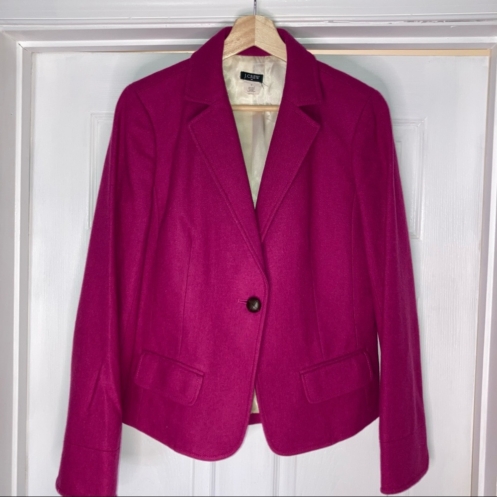 J.Crew Wool Blazer Raspberry 8 - image 1